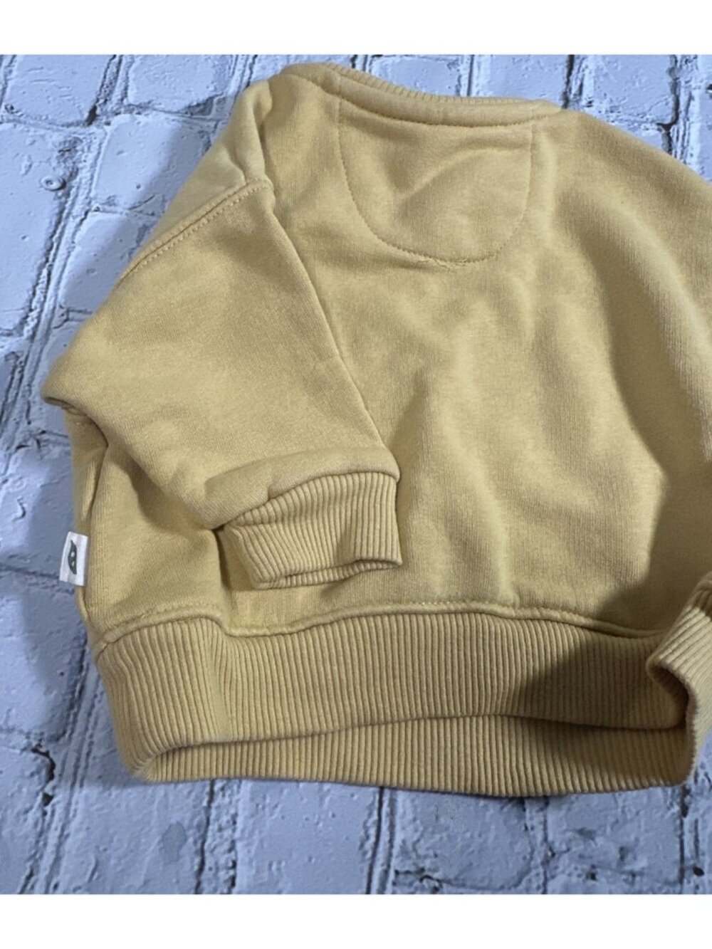 Easy Peasy 0-3 Months Baby Smile Mustard Yellow Gold Sweatshirt - Picture 6 of 7